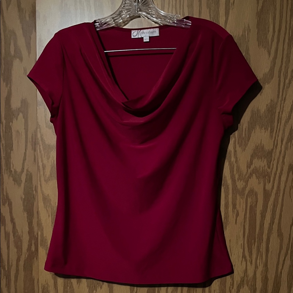 Dressbarn  Deep Red Cowl Neck Blouse